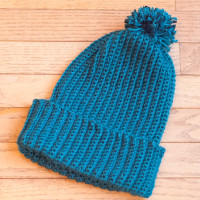 Crocheted Pom Pom Hat
