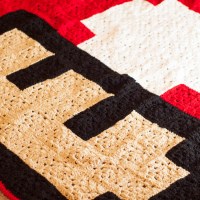 Crocheted Mario Mushroom Blanket